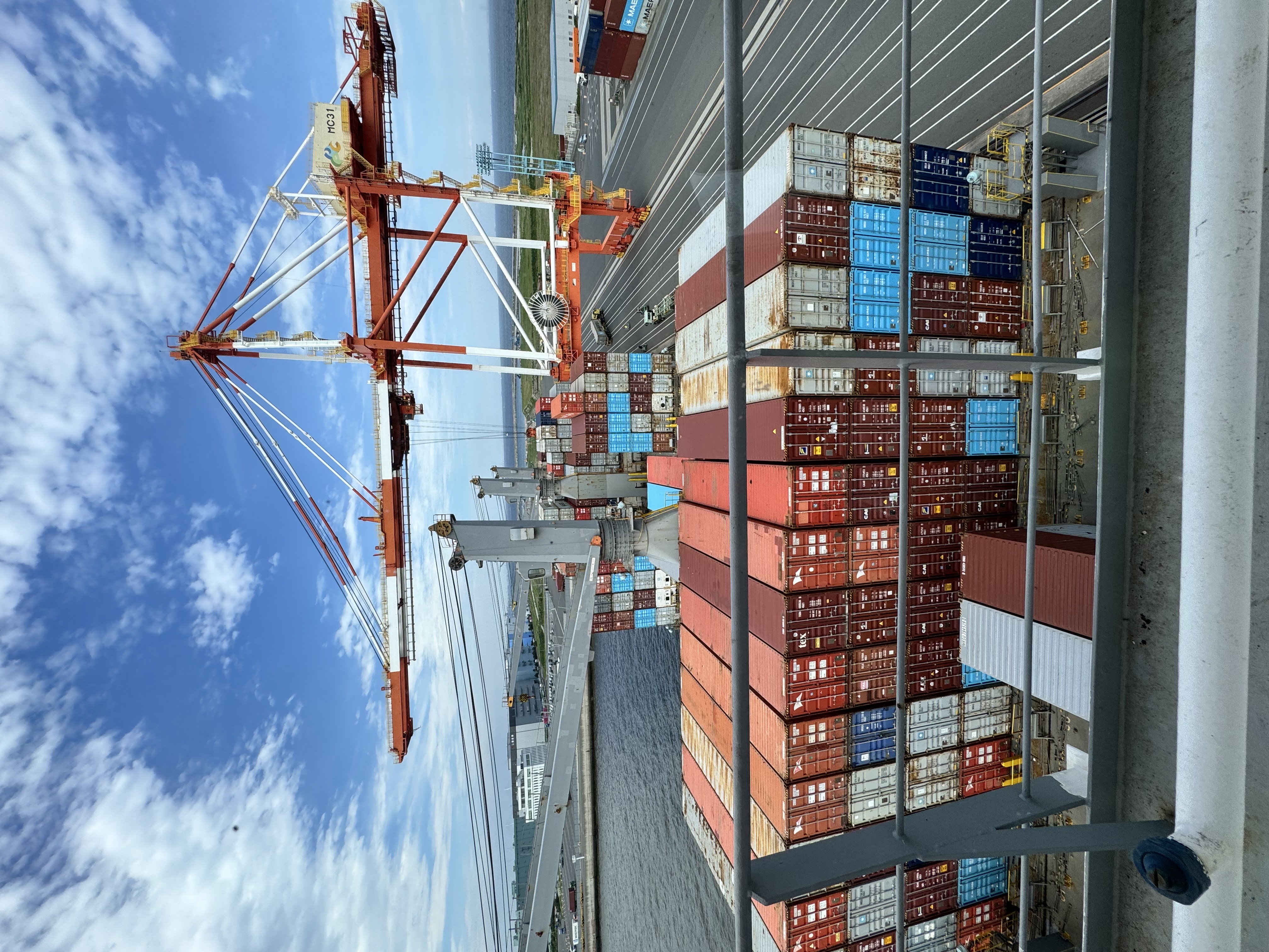 Container yard daytime view